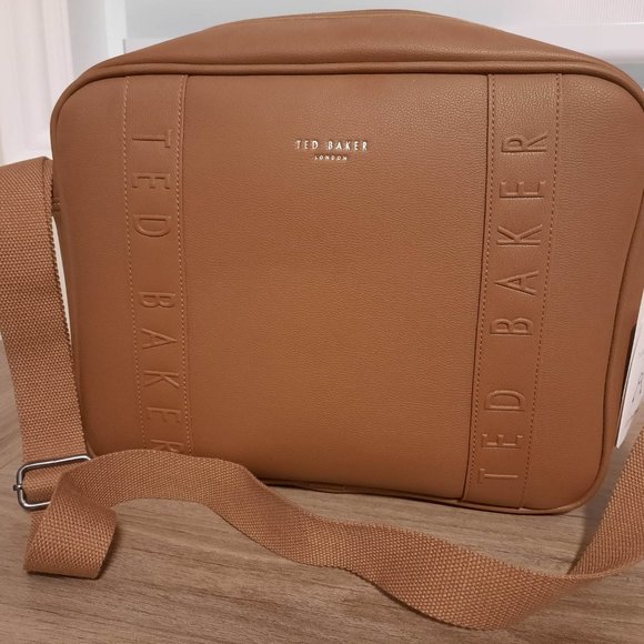 Ted Baker cognac men's messenger bag - Picture 2 of 5